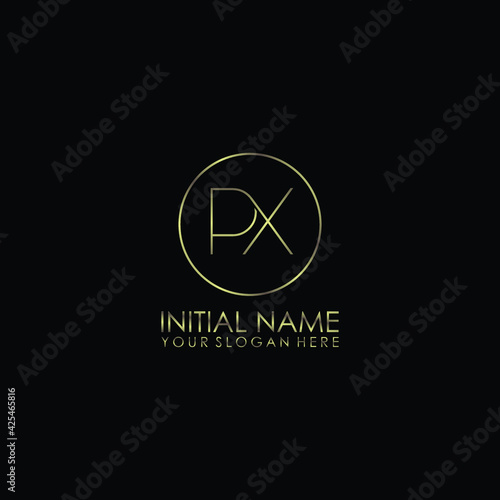 PX Initials handwritten minimalistic logo template vector