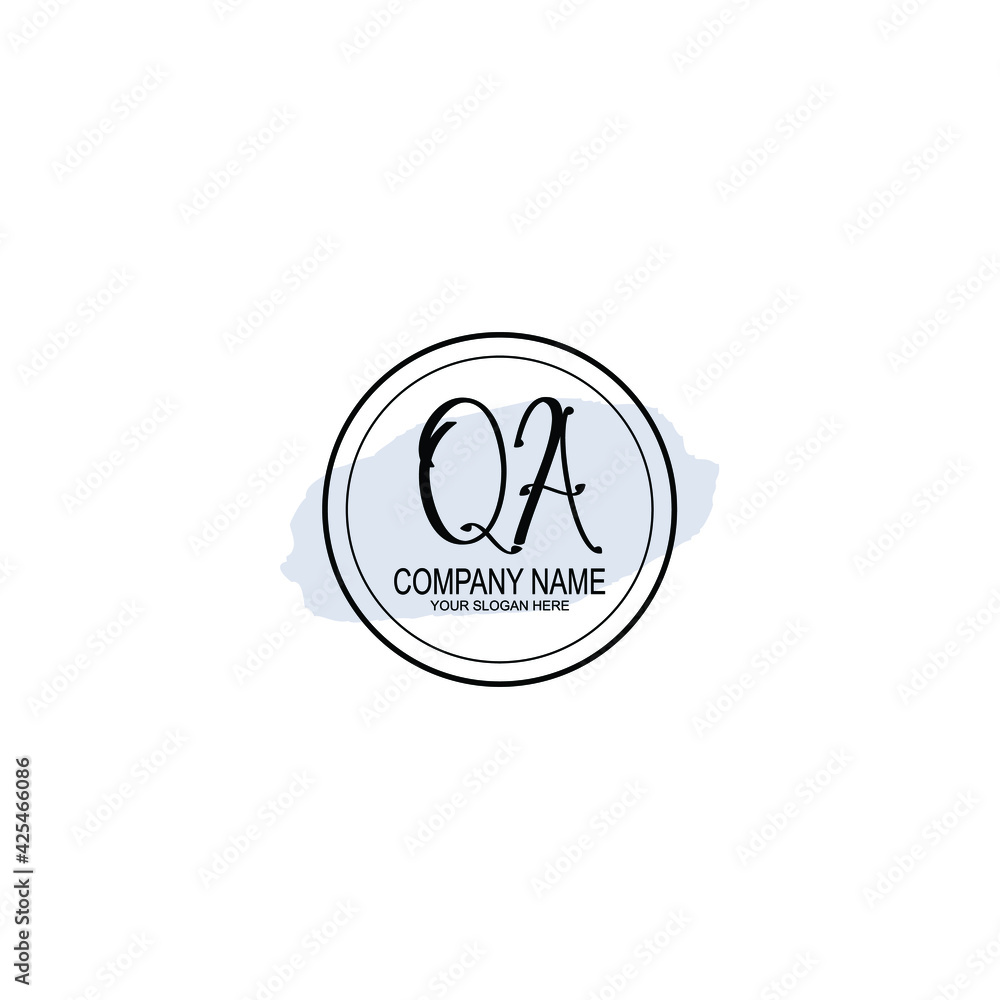 QA Initials handwritten minimalistic logo template vector QA Initials handwritten minimalistic logo template vector
