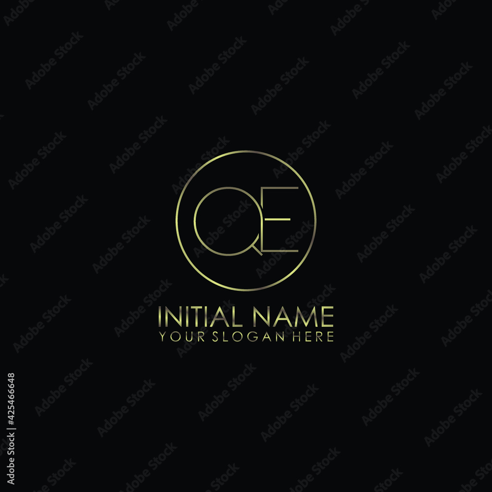 QE Initials handwritten minimalistic logo template vector QE Initials handwritten minimalistic logo template vector