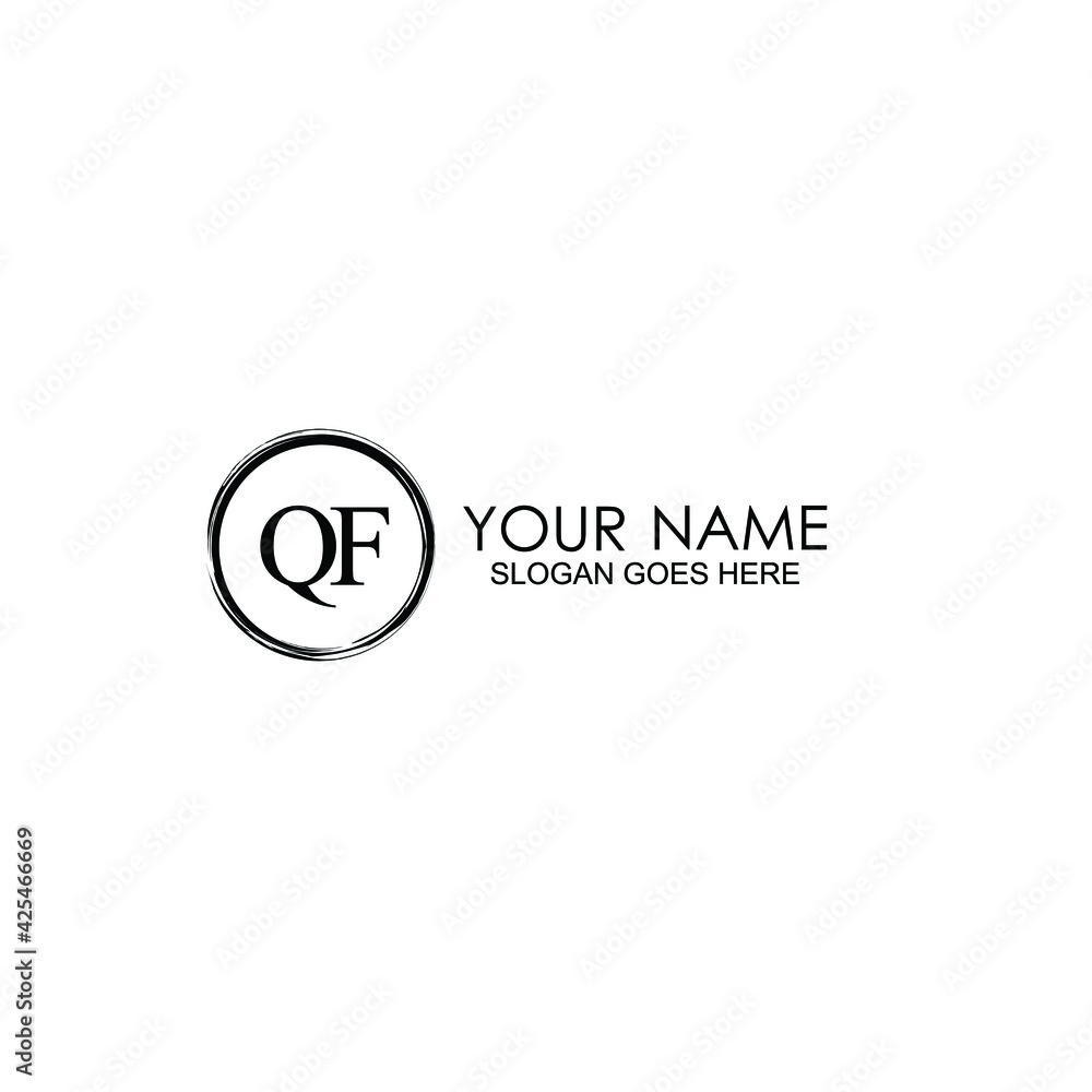 QF Initials handwritten minimalistic logo template vector QF Initials handwritten minimalistic logo template vector