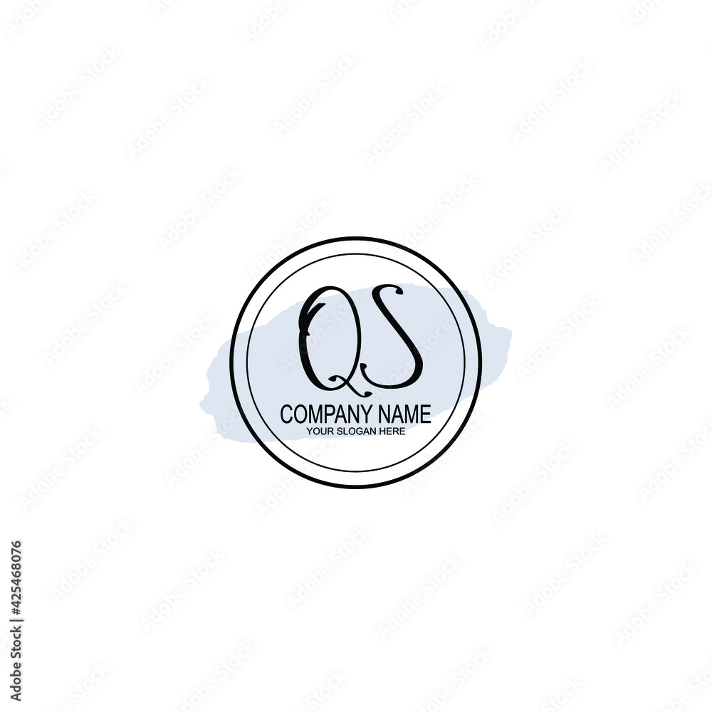 QS Initials handwritten minimalistic logo template vector QS Initials handwritten minimalistic logo template vector