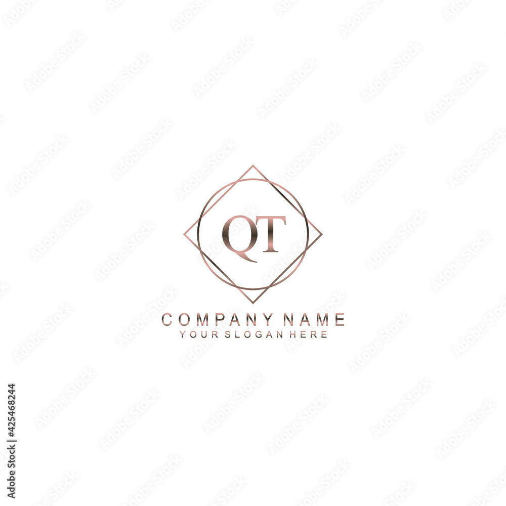 QT Initials handwritten minimalistic logo template vector QT Initials handwritten minimalistic logo template vector