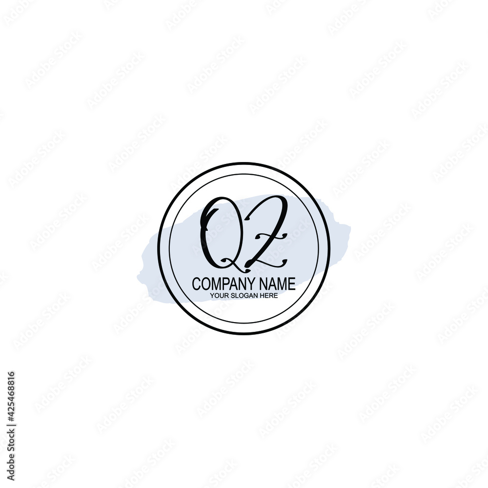 QZ Initials handwritten minimalistic logo template vector QZ Initials handwritten minimalistic logo template vector