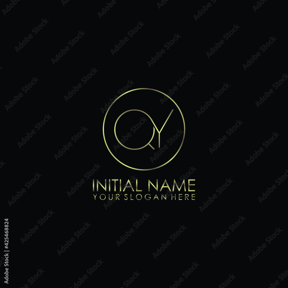 QY Initials handwritten minimalistic logo template vector QY Initials handwritten minimalistic logo template vector