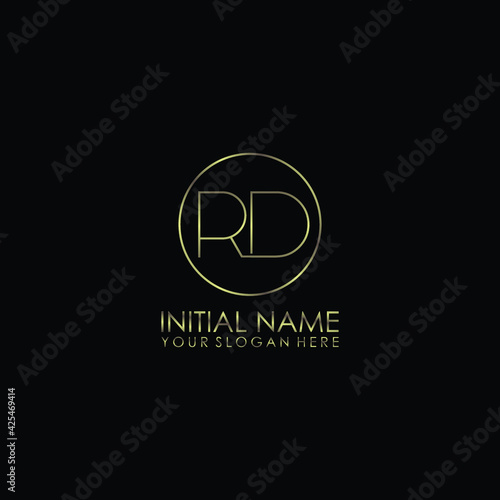 RD Initials handwritten minimalistic logo template vector