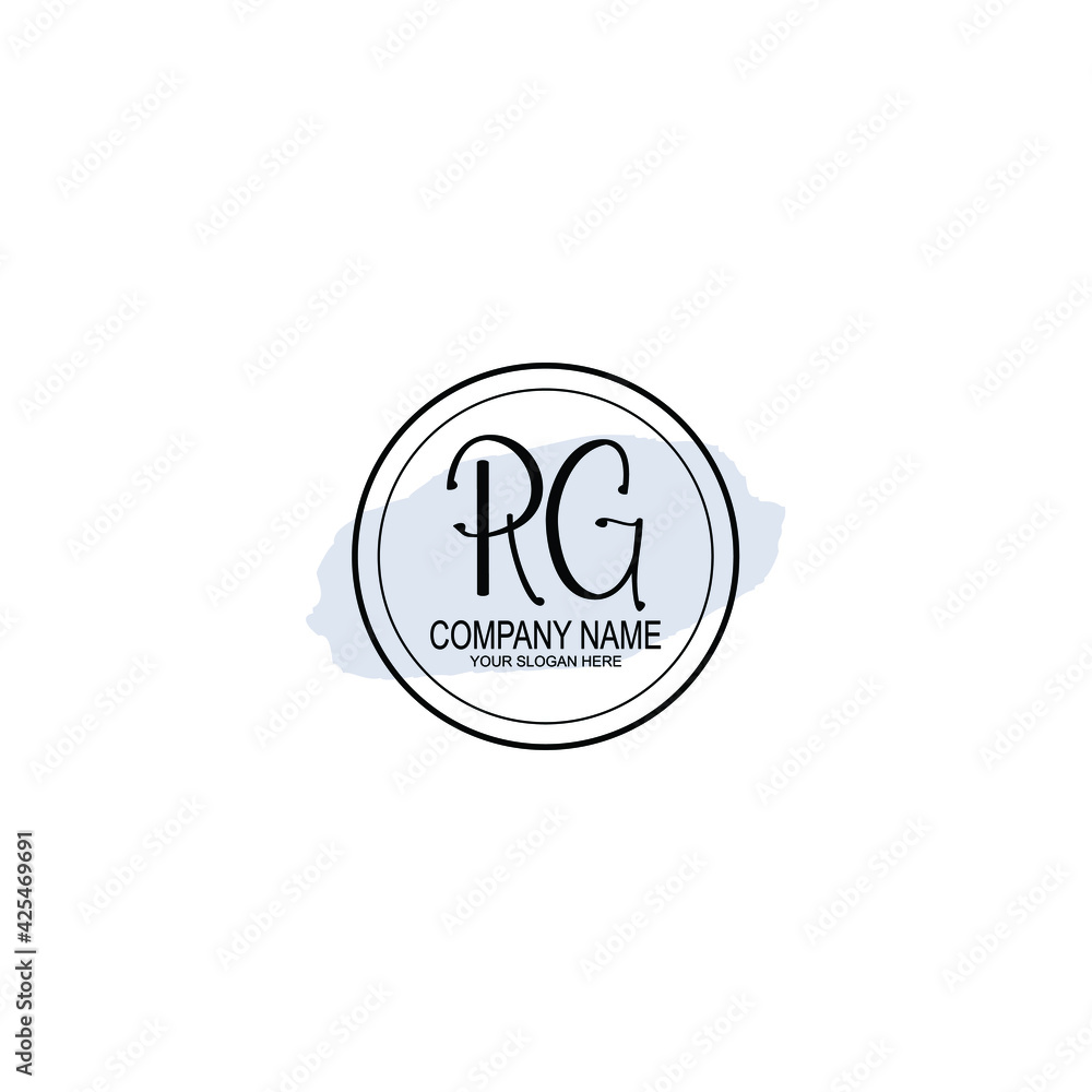 RG Initials handwritten minimalistic logo template vector RG Initials handwritten minimalistic logo template vector