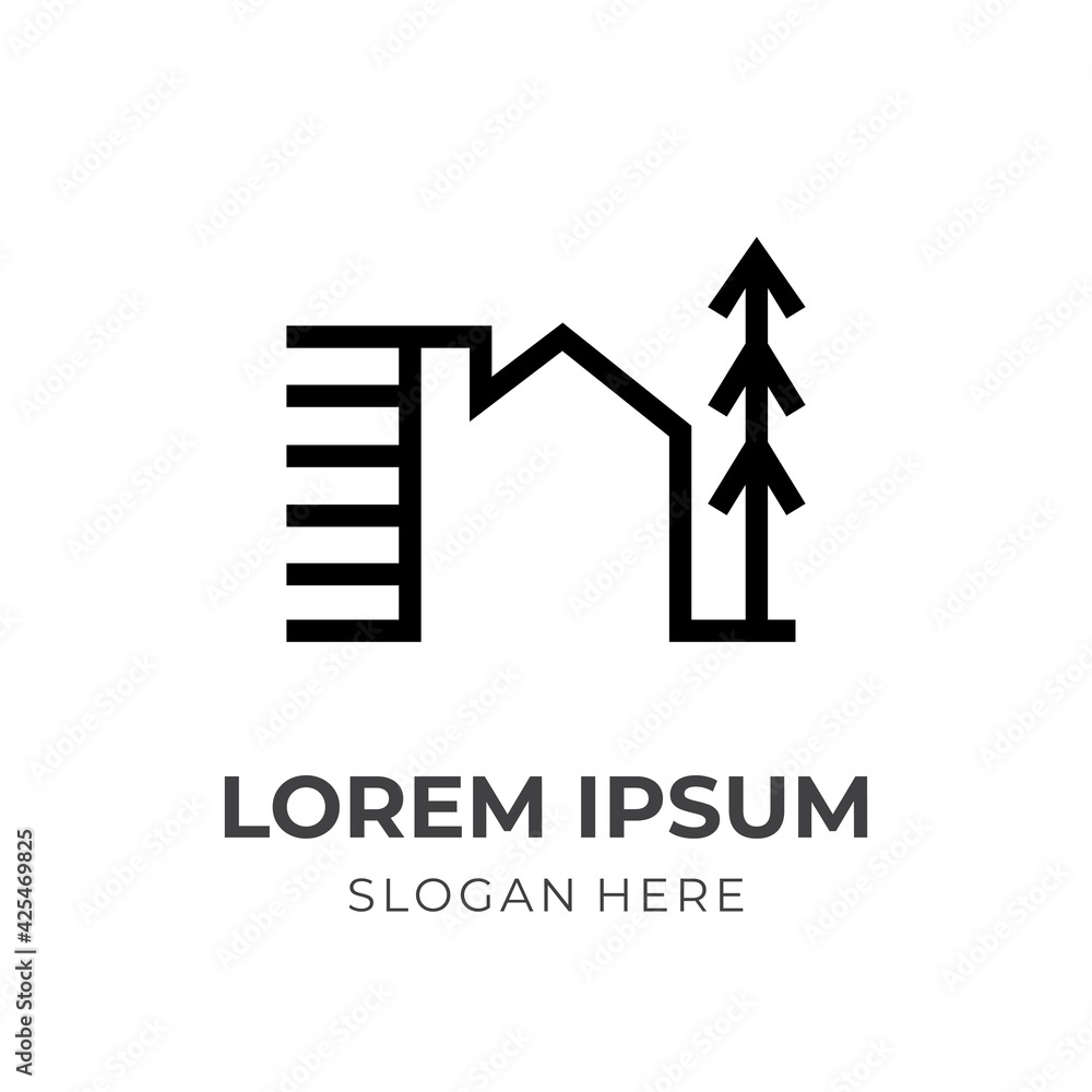 house logo design template concept vector with flat black color style house logo design template concept vector with flat black color style