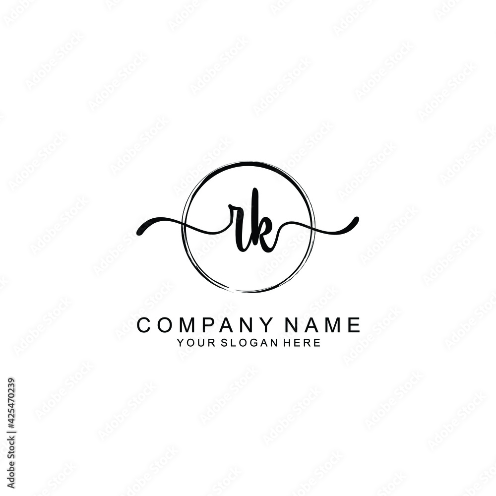 RK Initials handwritten minimalistic logo template vector RK Initials handwritten minimalistic logo template vector