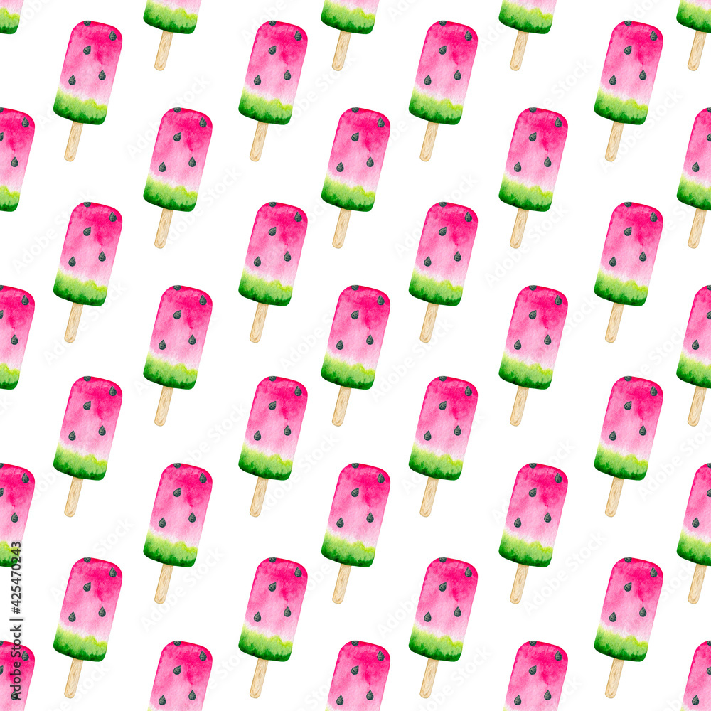 4009 Watermelon Ice Cream Seamless Watercolor Pattern Design Tracery Texture Wallpaper Green Pink 4009 Watermelon Ice Cream Seamless Watercolor Pattern Design Tracery Texture Wallpaper Green Pink