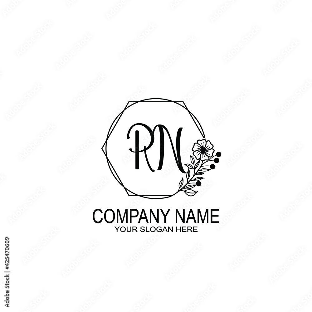 RN Initials handwritten minimalistic logo template vector RN Initials handwritten minimalistic logo template vector