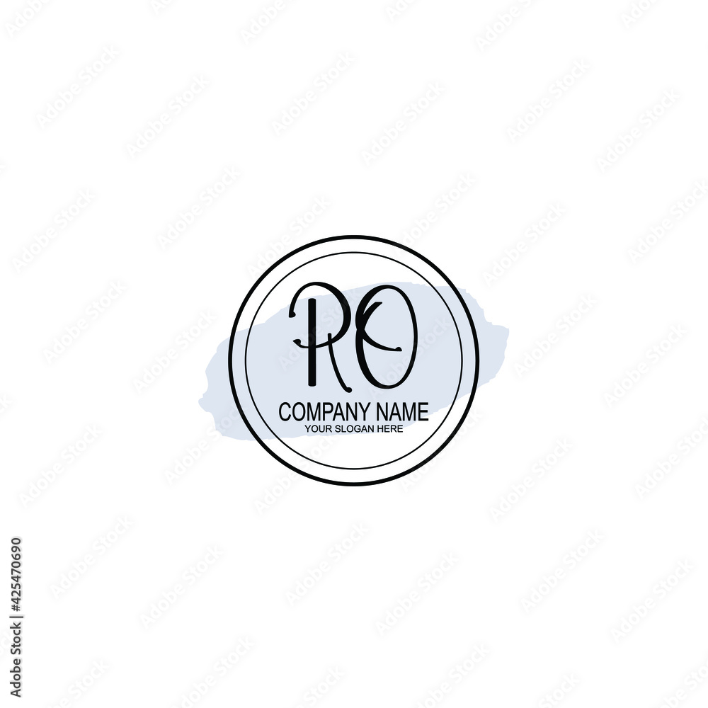 RO Initials handwritten minimalistic logo template vector RO Initials handwritten minimalistic logo template vector