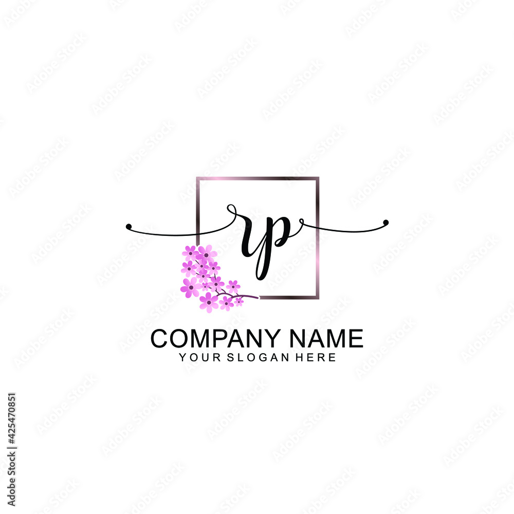 RP Initials handwritten minimalistic logo template vector RP Initials handwritten minimalistic logo template vector