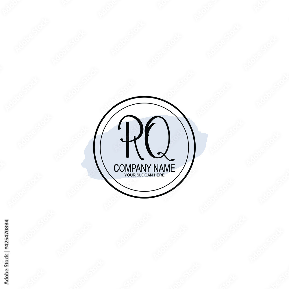 RQ Initials handwritten minimalistic logo template vector RQ Initials handwritten minimalistic logo template vector