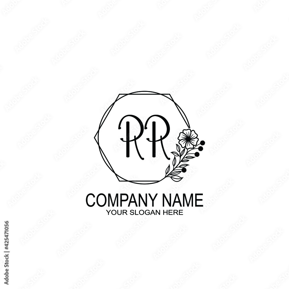 RR Initials handwritten minimalistic logo template vector RR Initials handwritten minimalistic logo template vector