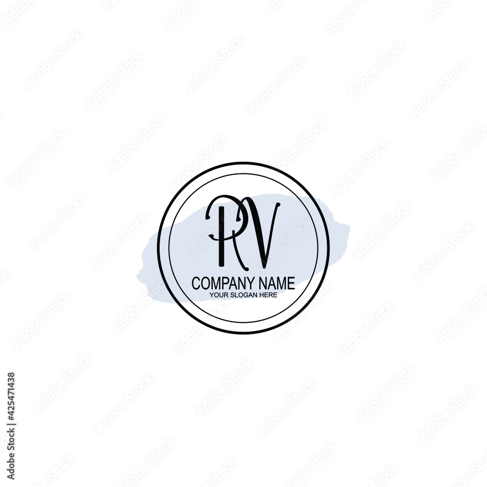 RV Initials handwritten minimalistic logo template vector RV Initials handwritten minimalistic logo template vector
