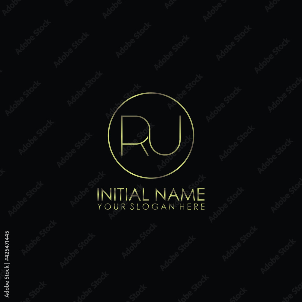 RU Initials handwritten minimalistic logo template vector RU Initials handwritten minimalistic logo template vector