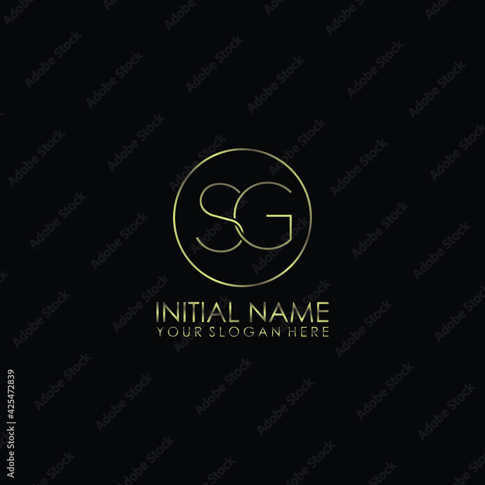 SG Initials handwritten minimalistic logo template vector SG Initials handwritten minimalistic logo template vector