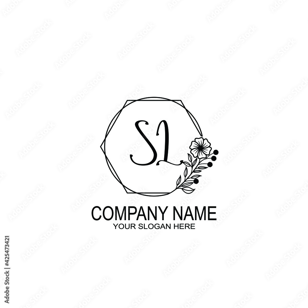 SL Initials handwritten minimalistic logo template vector SL Initials handwritten minimalistic logo template vector
