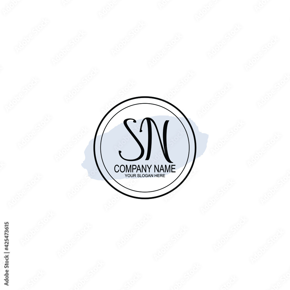 SN Initials handwritten minimalistic logo template vector SN Initials handwritten minimalistic logo template vector
