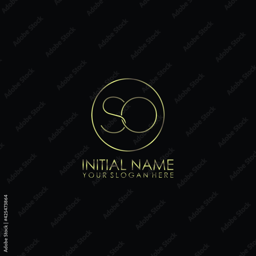 SO Initials handwritten minimalistic logo template vector SO Initials handwritten minimalistic logo template vector