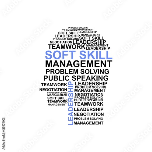 Soft skill typography illustration. Easy to edit with vector file. Can use for your creative content.  Especially about life skills.