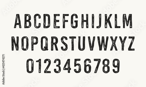 Distress alphabet and number vector set