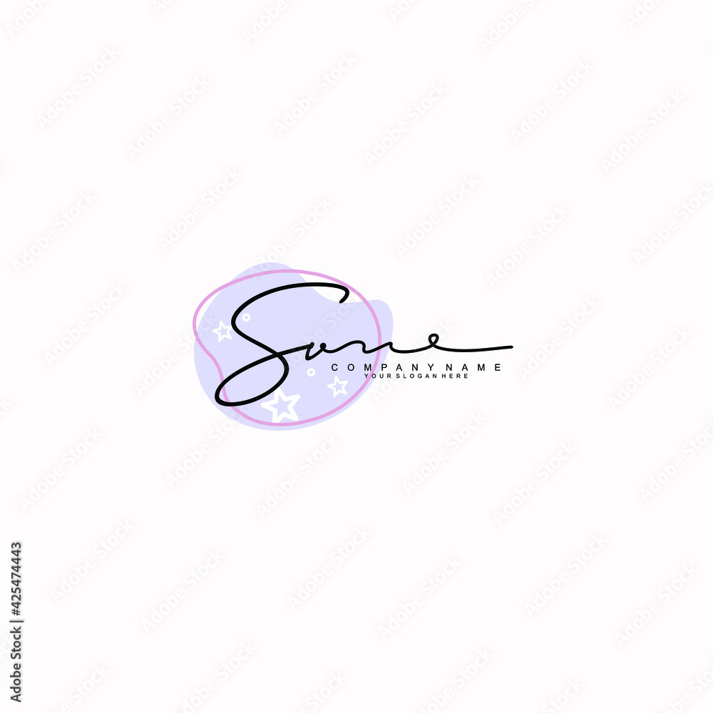 SV Initials handwritten minimalistic logo template vector SV Initials handwritten minimalistic logo template vector