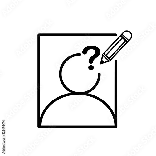 An illustration icon is isolated vector in define problem, question or human centric design for ux,ui developer. it's also simple and flat line for icon chart and diagram illustration or presentation 