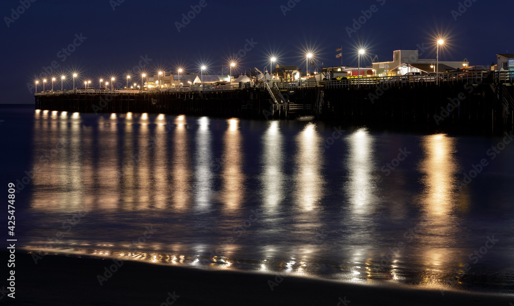 Santa Cruz Municipal Wharf during the blue hour. Santa Cruz, California, USA. Santa Cruz Municipal Wharf during the blue hour. Santa Cruz, California, USA.