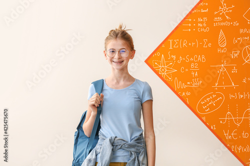 Portrait of cute teenage sc...