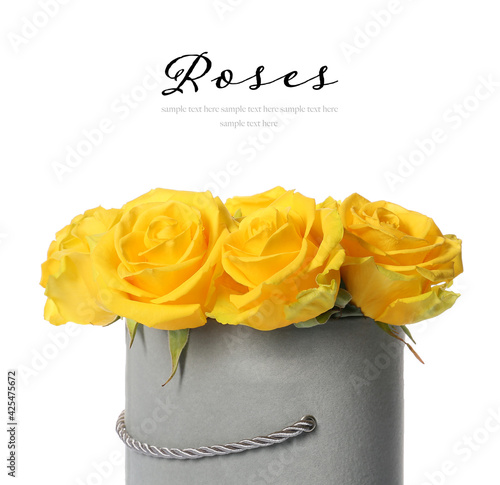 Gift box with fresh yellow ...