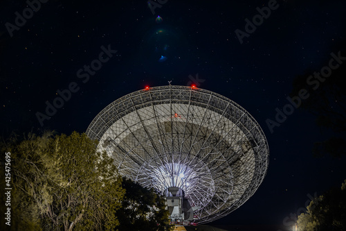 The Dish radio telescope at night photo