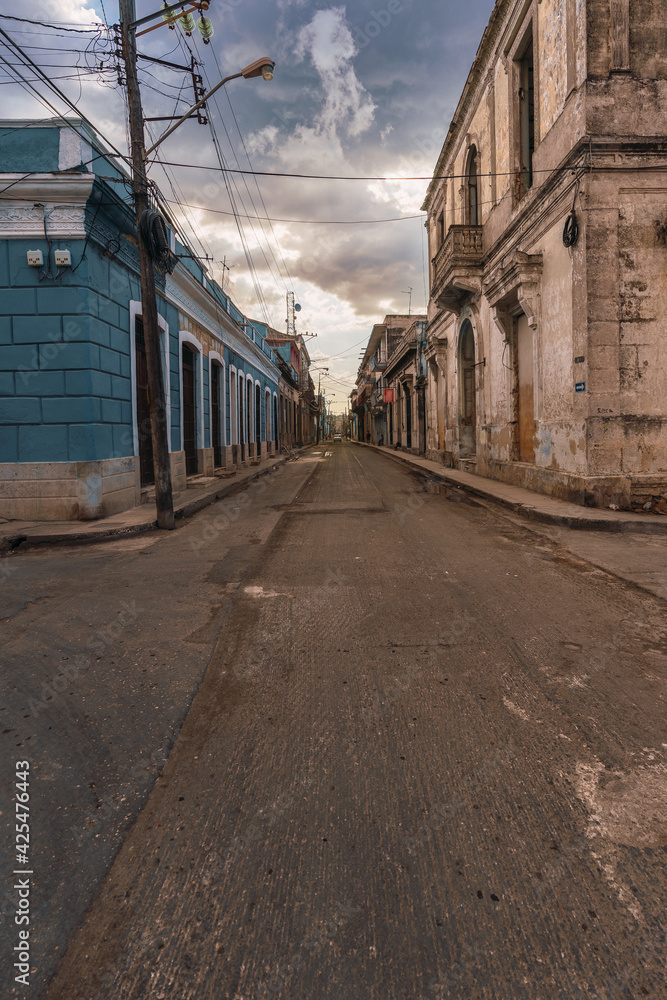 Old streets of the city of Matanzas, Cuba.