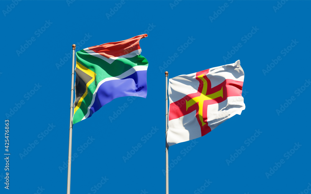 Flags of Guernsey and SAR African. Flags of Guernsey and SAR African.