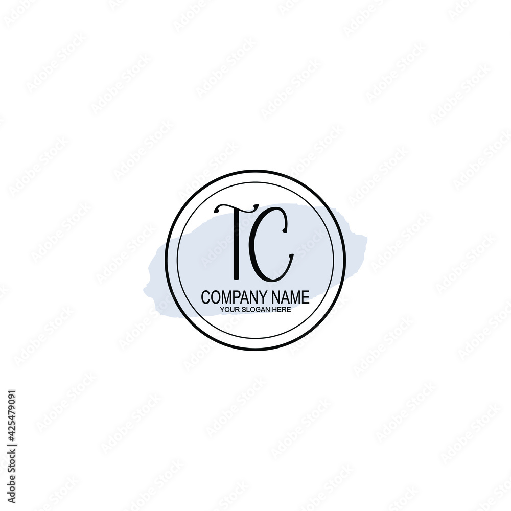 TC Initials handwritten minimalistic logo template vector TC Initials handwritten minimalistic logo template vector