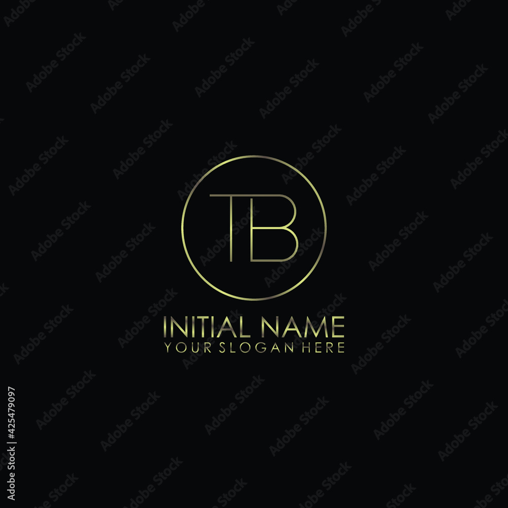 TB Initials handwritten minimalistic logo template vector TB Initials handwritten minimalistic logo template vector