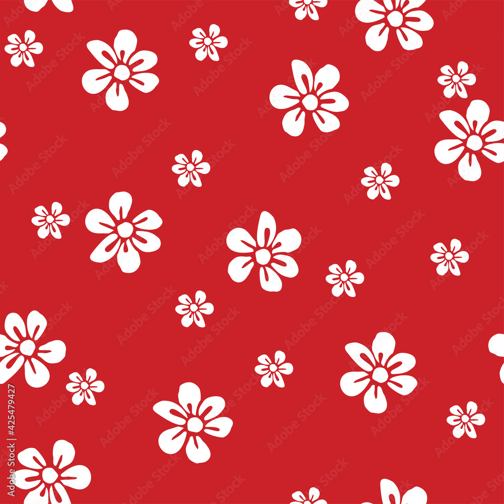 Obraz premium Floral seamless pattern. Vector design. Wallpaper, background, textile.