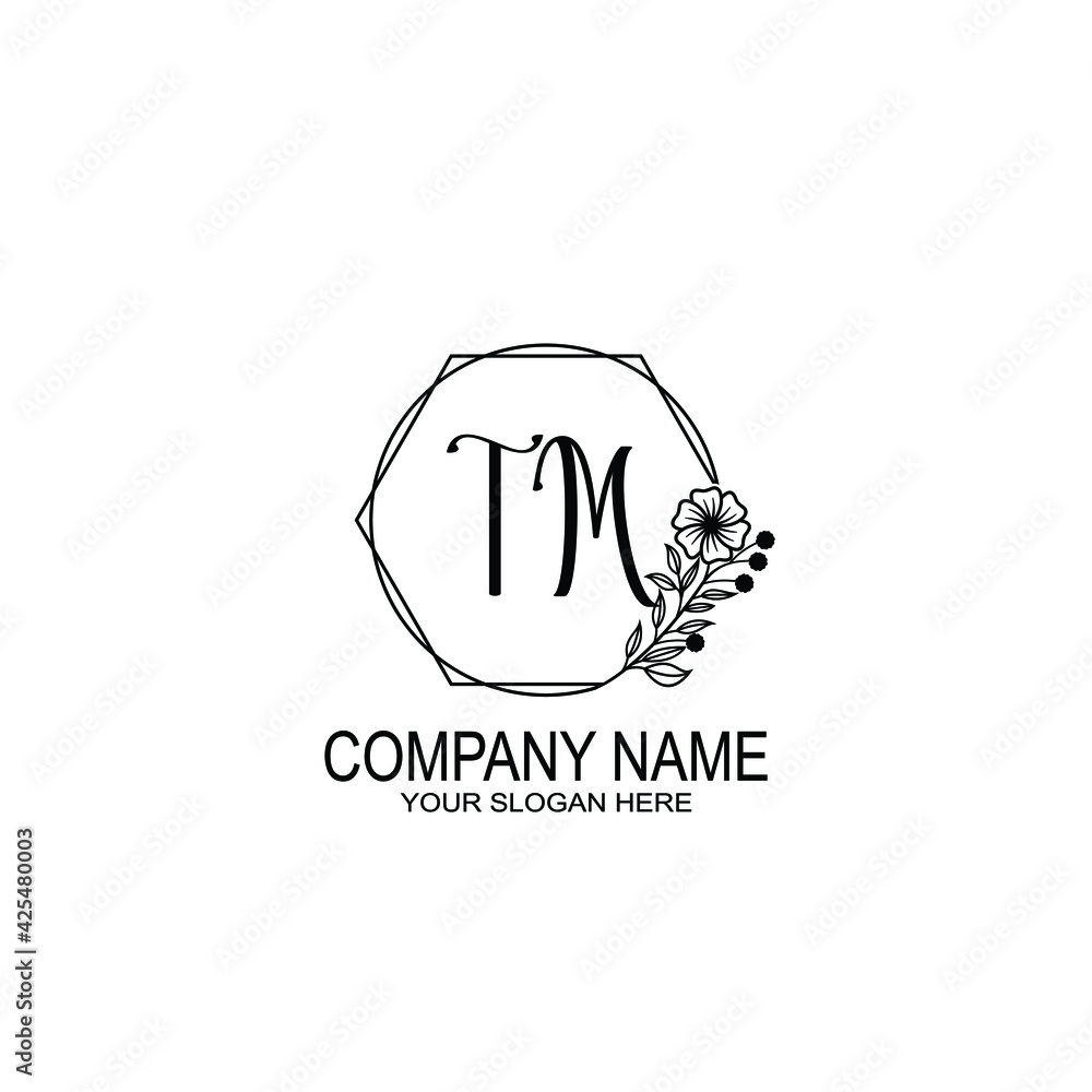 TM Initials handwritten minimalistic logo template vector TM Initials handwritten minimalistic logo template vector