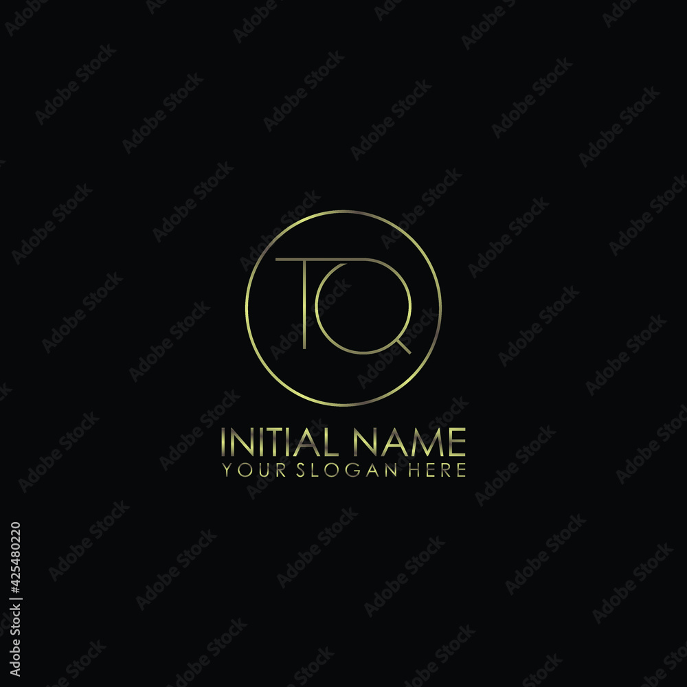 TQ Initials handwritten minimalistic logo template vector TQ Initials handwritten minimalistic logo template vector