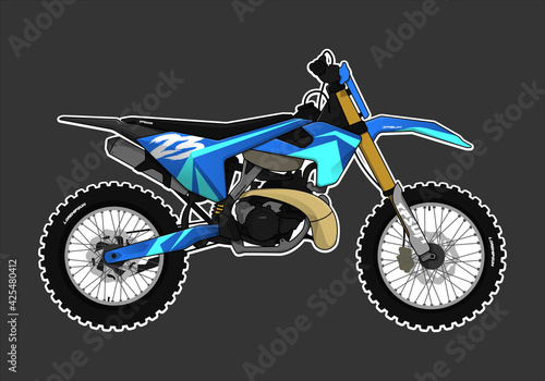 Sports bike motorcycle decal design  template vector
