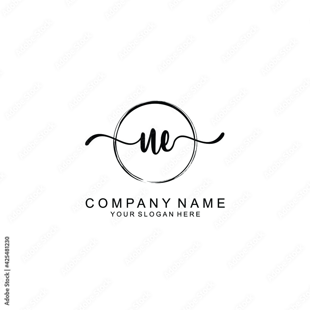 UE Initials handwritten minimalistic logo template vector UE Initials handwritten minimalistic logo template vector