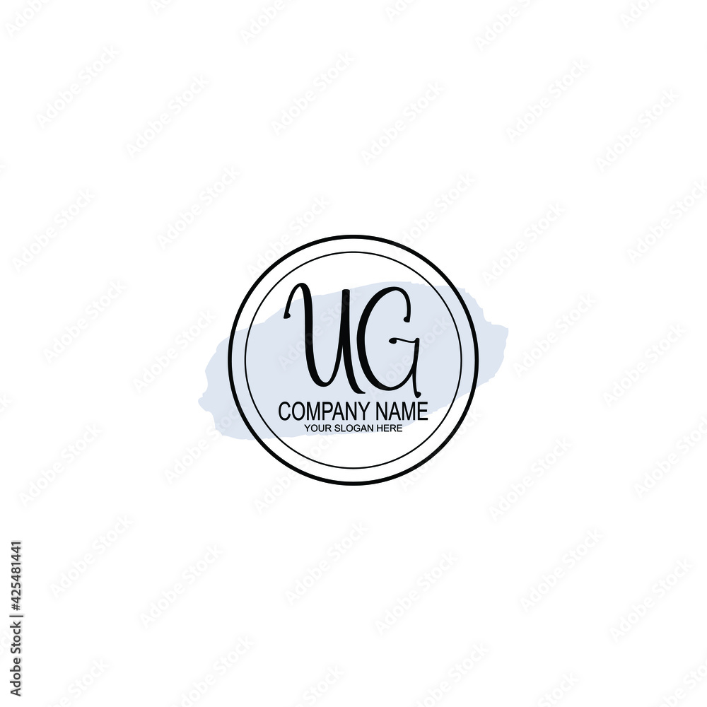 UG Initials handwritten minimalistic logo template vector UG Initials handwritten minimalistic logo template vector