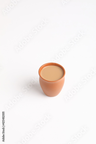 Indian tea. famous refreshment tea on white background.