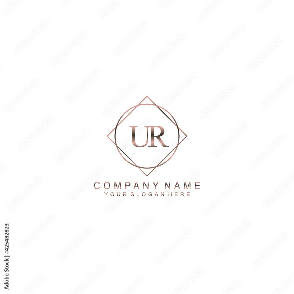 UR Initials handwritten minimalistic logo template vector UR Initials handwritten minimalistic logo template vector