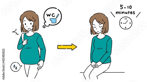 Illustration of a woman who endures urine leakage