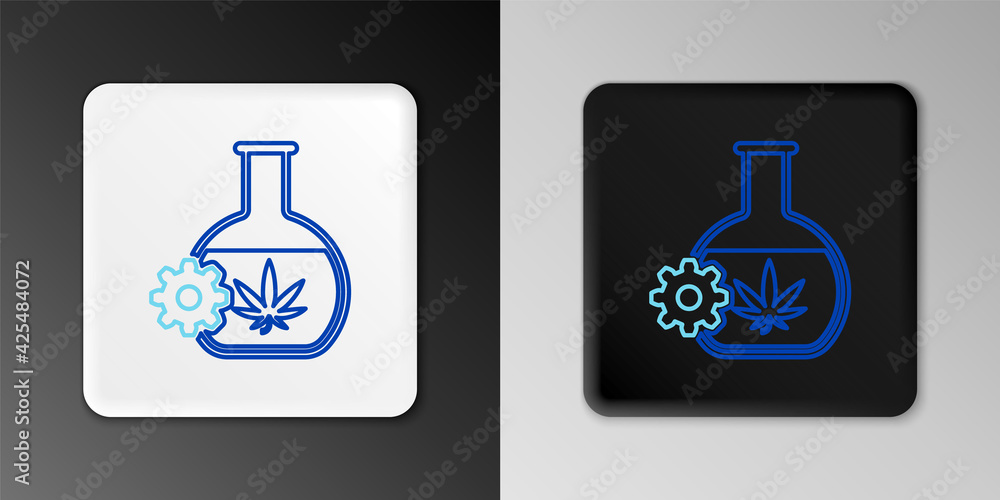 Line Chemical test tube with marijuana or cannabis leaf icon isolated on grey background. Research concept. Laboratory CBD oil concept. Colorful outline concept. Vector Line Chemical test tube with marijuana or cannabis leaf icon isolated on grey background. Research concept. Laboratory CBD oil concept. Colorful outline concept. Vector