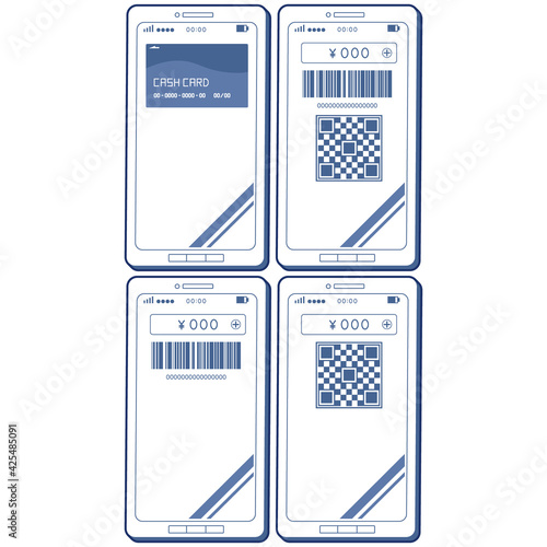 スマホと電子決済のイラスト