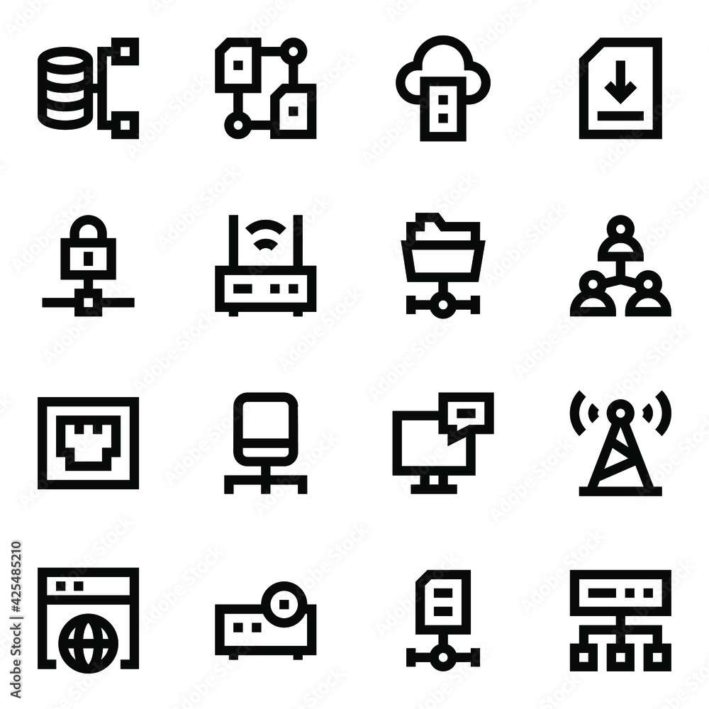 Set of Online Networks in Linear Icons
Set of Online Networks in Linear Icons