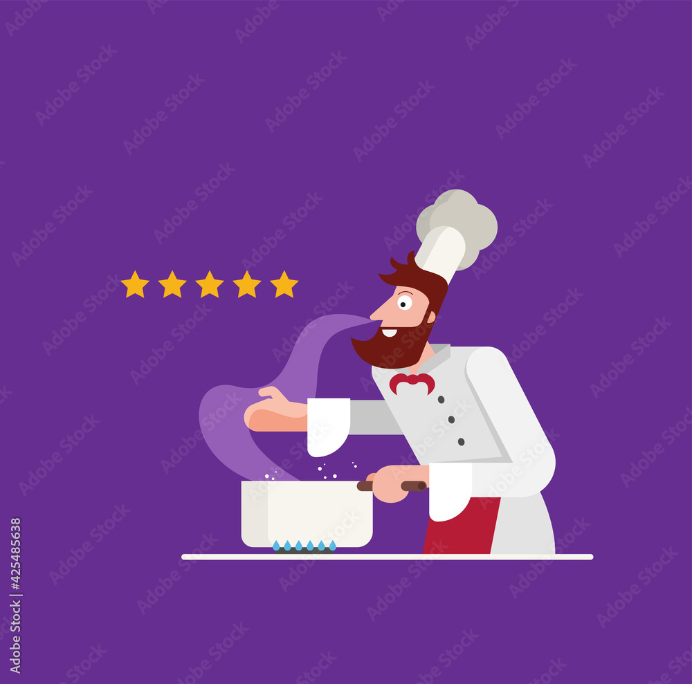 Vector illustration of chef. Flat design Vector illustration of chef. Flat design