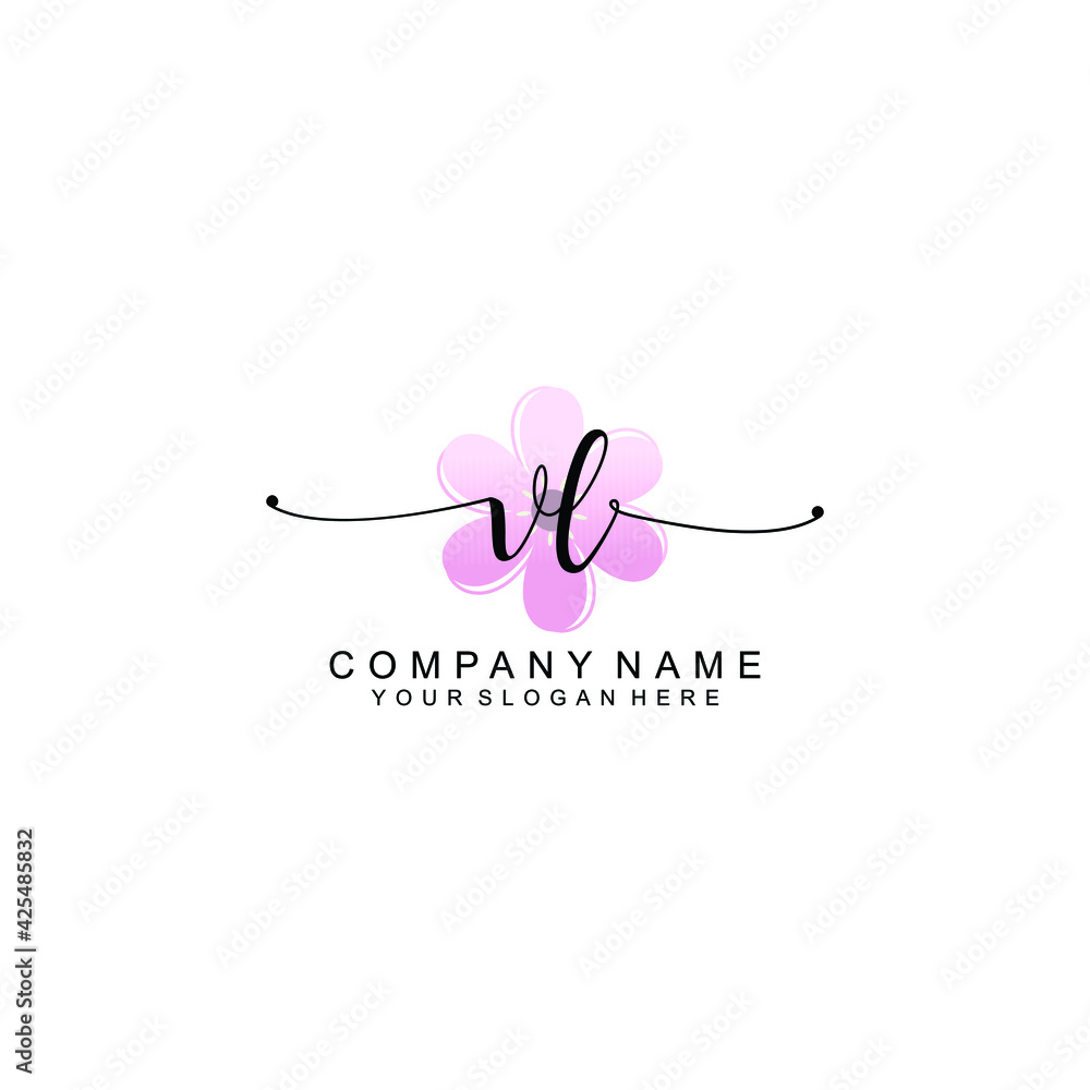 VL Initials handwritten minimalistic logo template vector VL Initials handwritten minimalistic logo template vector